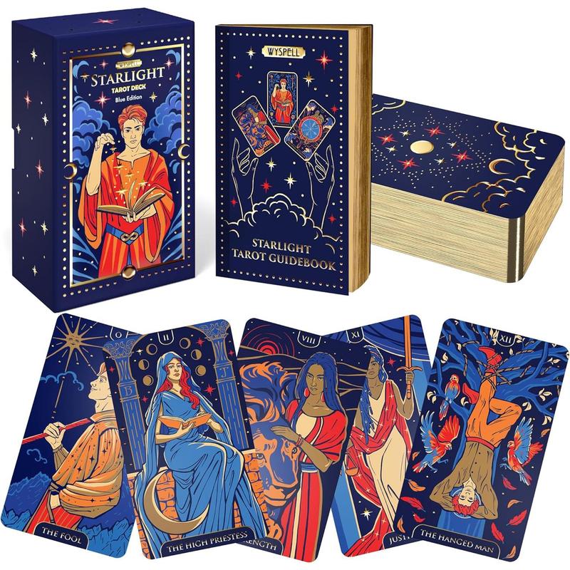 Wyspell Blue Starlight Tarot Deck: Starry Sky-Inspired Tarot Cards with Guide Book - Unique Tarot Cards Set- Tarot Cards for Beginners