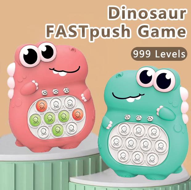 Fast Push Game Dinosaur, Quick Push Pop Game, Pop Pro Light Up Fidget Toys,Quick Speed Fast Push Puzzle Game Console Bubble Stress Relief Decompression Toys Handheld Game Toy for Kids 3-12 Years pop it