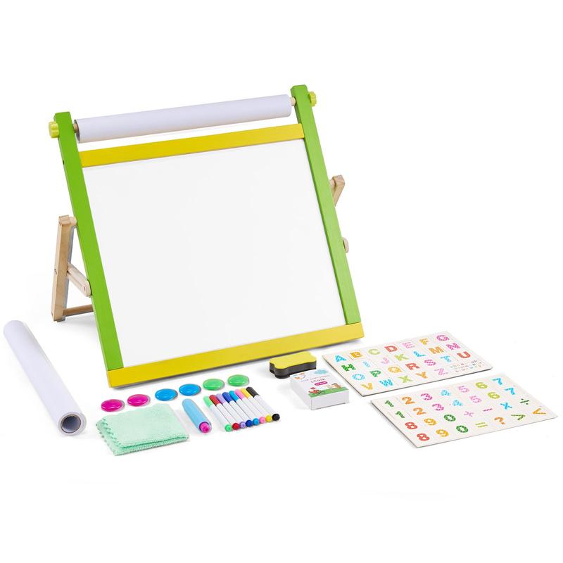 VEVOR 3-in-1 Tabletop Kids Art Easel Double-Sided Magnetic Whiteboard Chalkboard  Christmas gift