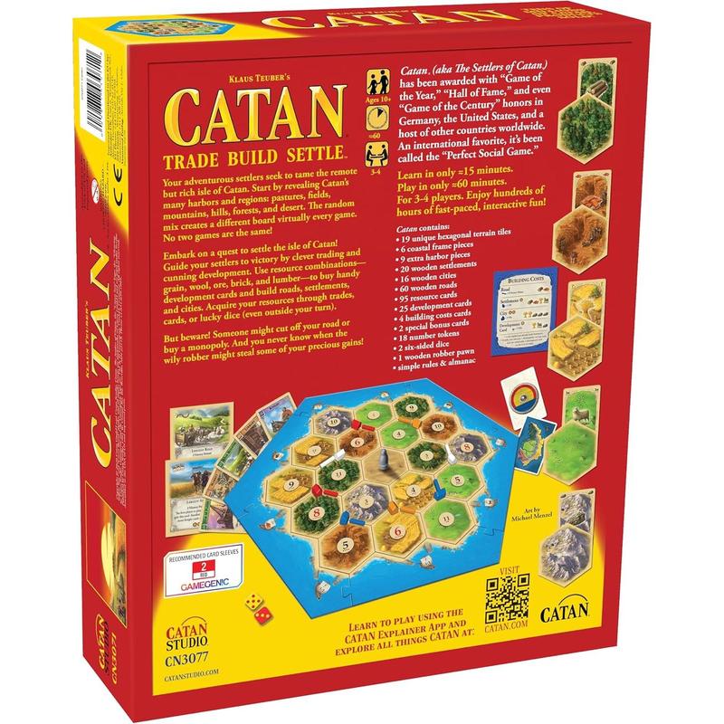 CATAN Board Game - Embark On A Journey Of Discovery And Trade! Civilization Building Strategy Game, Family Game For Kids & Adults, Ages 10+, 3-4 Players, 60-90 Minute Playtime, Made By CATAN Studio