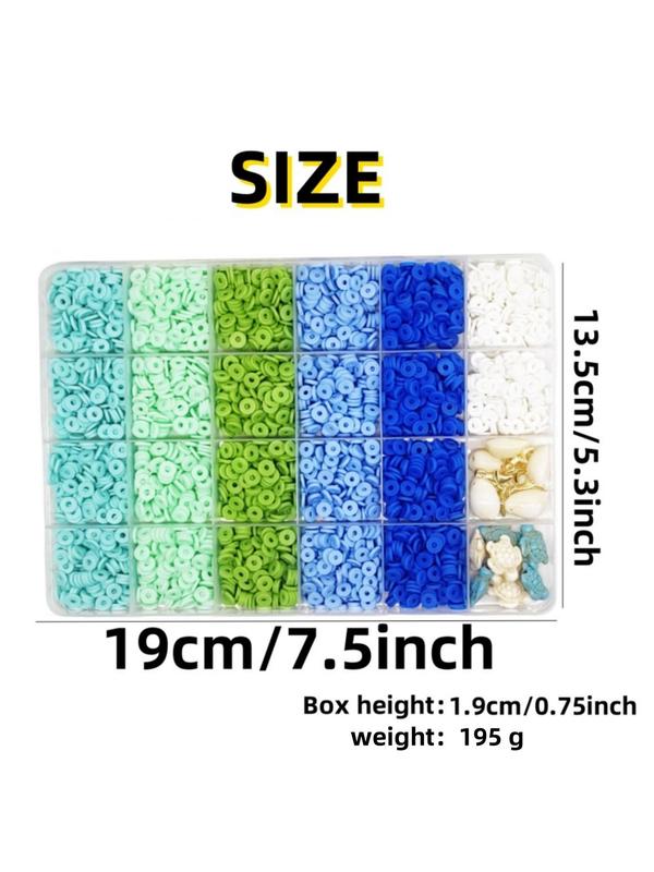 Boho Style Multicolor Beads & Turtle & Shell & Starfish Design Charms, 1 Box 24 Color Beads & Pendants, DIY Jewelry Making Supplies for Bracelet & Necklace & Earrings