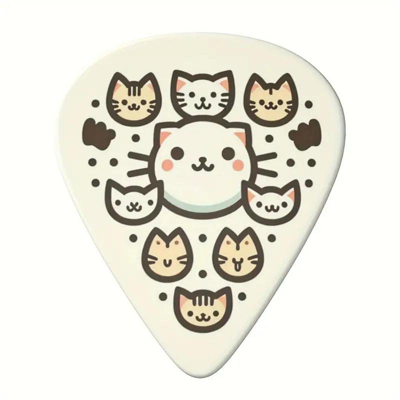 Cartoon Cat Pattern Guitar Pick (6 Counts set), Double-sided Printed Guitar Pick with PU Storage Bag, Music Accessories for Guitar Ukulele