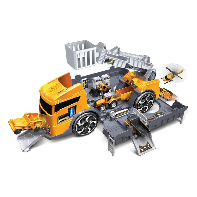 Construction Vehicle Toy with Random Mini Car, 1 Box Parking Lot Mode Engineering Vehicle Toy, Birthday Gift for Boys & Girls