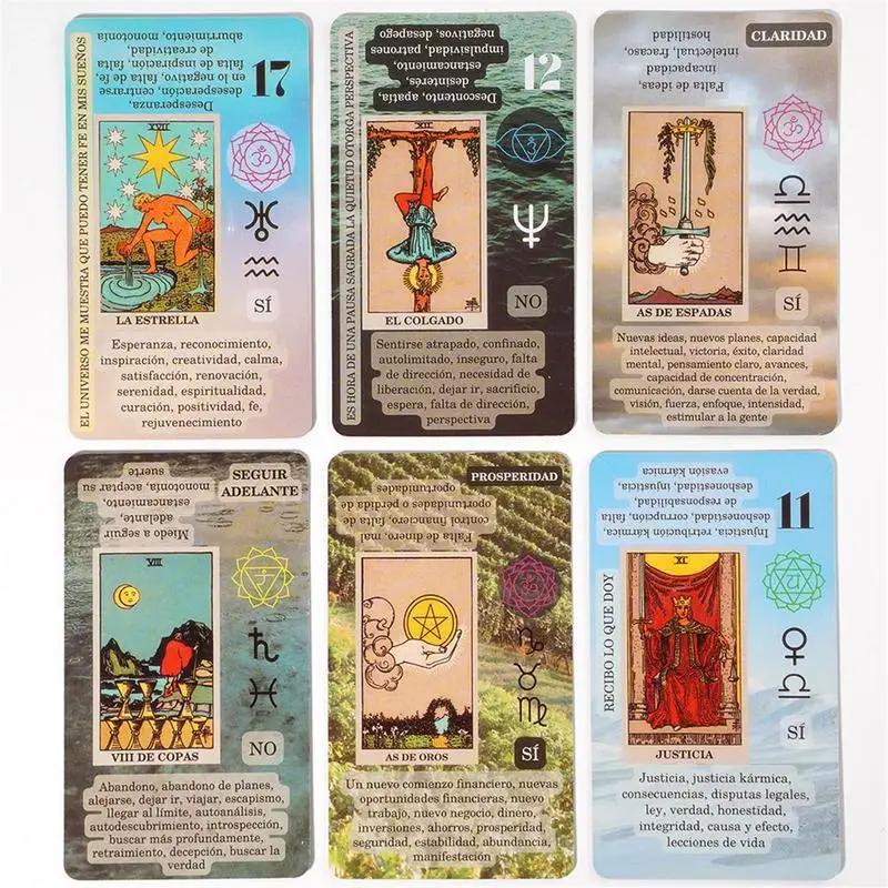 Learning Tarot Cards Deck, Tarot Cards for Beginners with Meanings on Them, Keywords, Chakra, Planet, Zodiac, Element, Yes or No, Affirmations Clarifying Life