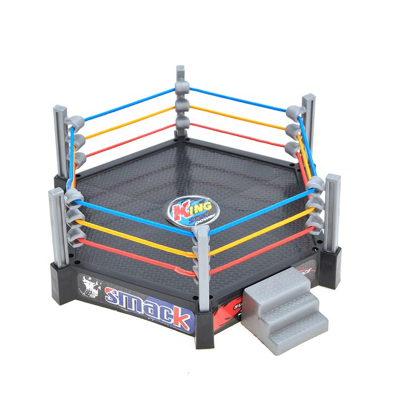 32 Pieces Wrestling Toys, Wrestler Play Set with 2 Wrestle Rings (Hexagon & Square), 12 Wrestlers, 18 Accessories, Toy Figures Cake Topper Birthday