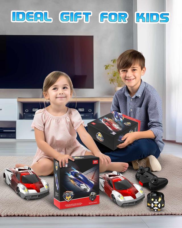 Wall Climbing Car,Electric Remote Toy Racing, with LED Light High-Speed Hobby Toy Vehicle, RC Car Gifts for Age 3 4 5 6 7 8 9 Ye