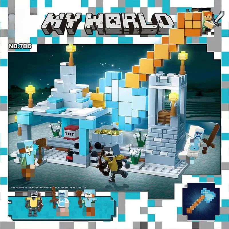 TOYSLINE-Minecraft Weapon Scene Building Block Game Series Creative Block World Building Blocks Sword Weapon Scene Frontier Battle Assembly Gifts for Adults and Teens building block