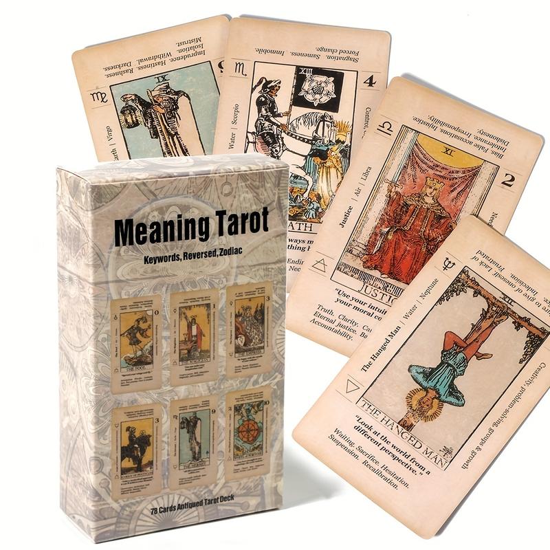 Learning Tarot Cards Deck, Tarot Cards for Beginners with Meanings on Them, Keywords, Chakra, Planet, Zodiac, Element, Yes or No, Affirmations Clarifying Life