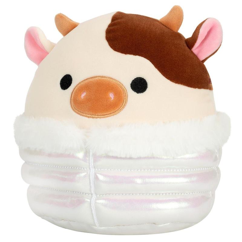 Squishmallows Ronnie the Cow in Puffer Jacket, 8-Inch Select Series, Exclusive Selection, Perfect Holiday Gifts