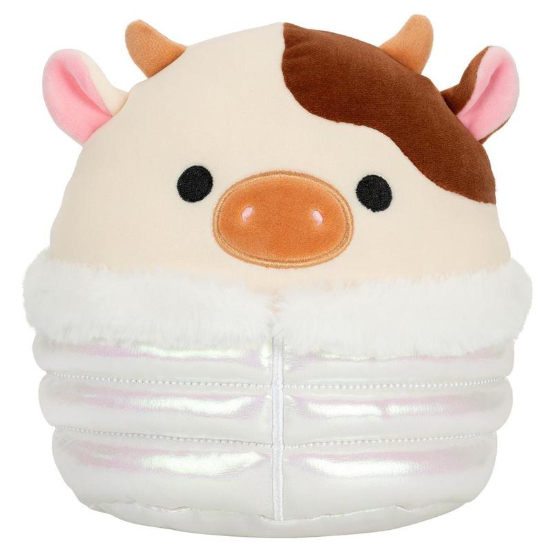 Squishmallows Ronnie the Cow in Puffer Jacket, 8-Inch Select Series, Exclusive Selection, Perfect Holiday Gifts