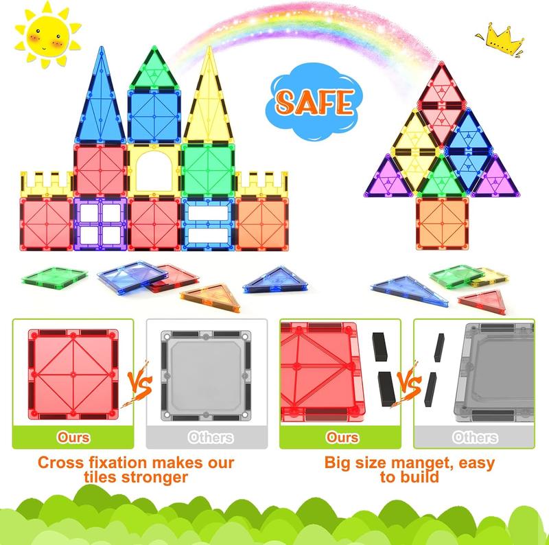 Holiday Haul Deal Coodoo Magnetic Tiles Preschool Sensory Montessori Toys Building Blocks Educational Christmas Gift on Sale Construction Toy black friday