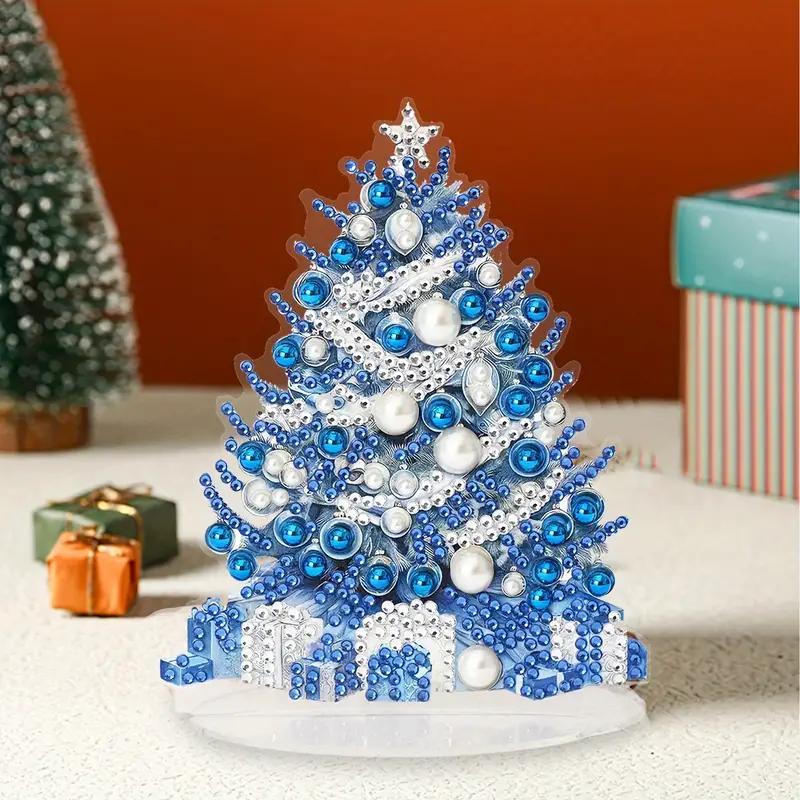 5D DIY Diamond Arts Colorful Painting Kit, 1 Count Handmade Christmas Tree Design Diamond Arts Colorful Painting Desk Decoration, DIY Decorative Art Craft Gift