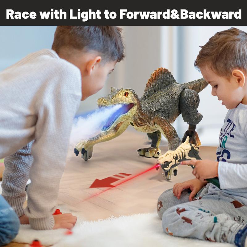 Remote Control Dinosaur Toys,RC Walking Robotic Dinosaur Toy w Light Chasing Remote Control,Auto Spraying and Roaring,Jurassic Spinosaurus Dinosaur Toys for Kids Boys 4 5 6 7 8-12 Year Old