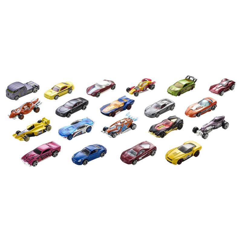 Hot Wheels Set of 20 Toy Sports & Race Cars in 1:64 Scale, Collectible Vehicles (Styles May Vary)