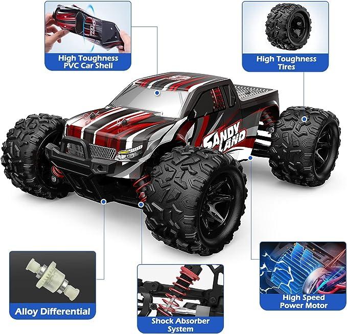 DEERC 9300 Remote Control Car High Speed RC Cars 1:16 Scale 40 KM H 4WD Off Road Monster Trucks,2.4GHz All Terrain Toy Trucks with 2 Rechargeable Battery