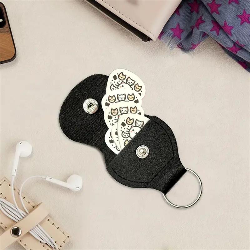 Cartoon Cat Pattern Guitar Pick (6 Counts set), Double-sided Printed Guitar Pick with PU Storage Bag, Music Accessories for Guitar Ukulele