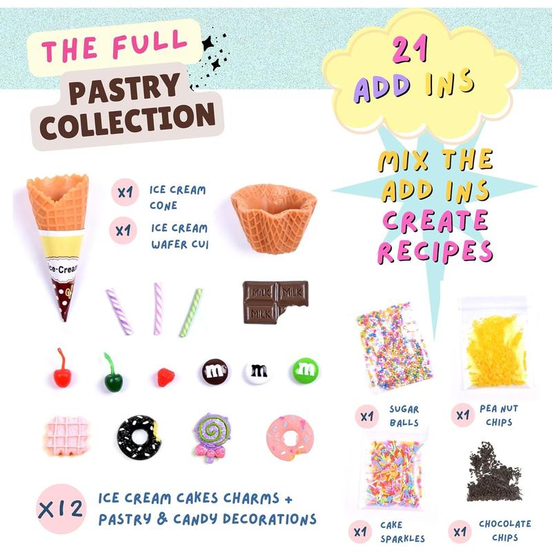 Butter Slime Kit for girls, 12-color soft-scented slime ice Cream making kit with 21 slime accessories in gift box, including charms and additions, suitable for boys and girls toy party gifts