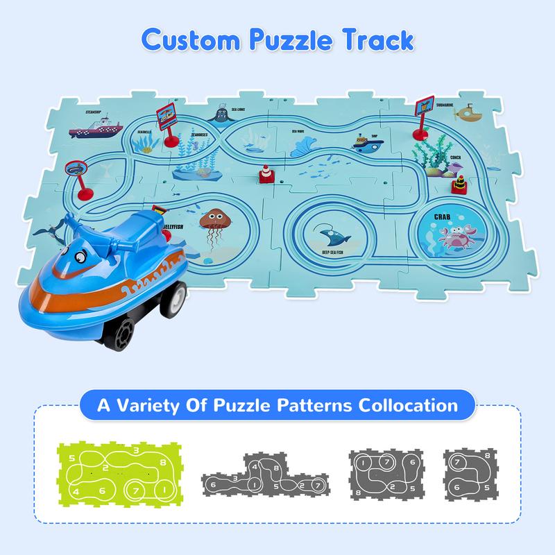 Sgile STEM Road Builder Puzzle for Kids 3-7 with Electric Trolley - Educational Logical Maze Game for Boys and Girls, Christmas & Birthday Gift,Regalo