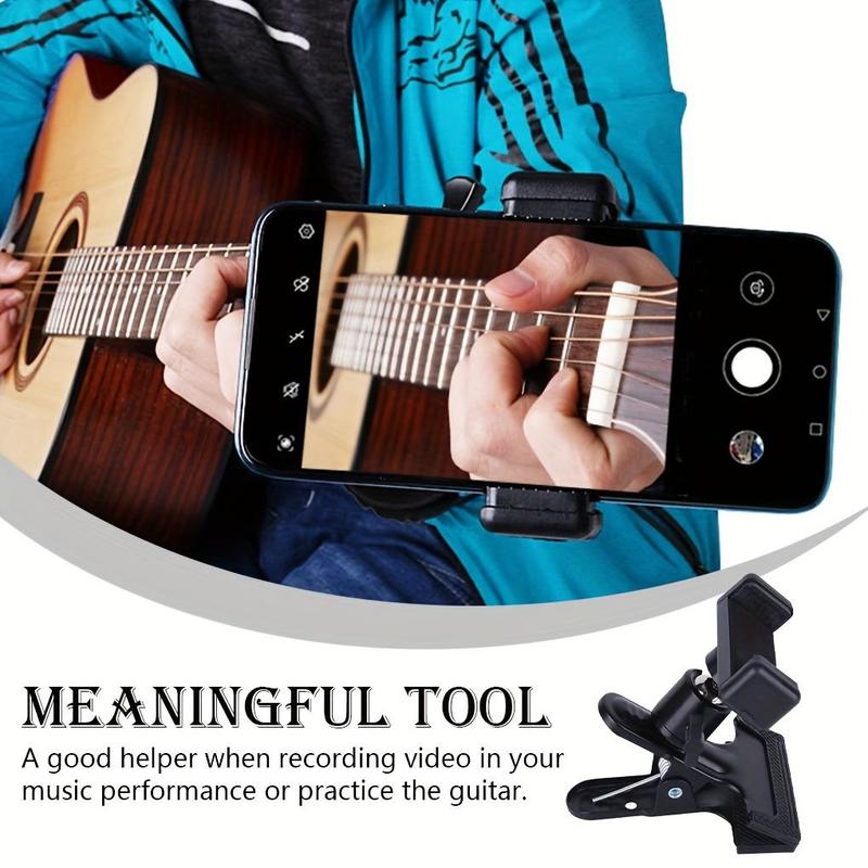 Guitar Head Clamp, 360 ​​Degree Rotating Guitar Phone Holder, Creative Music Accessory