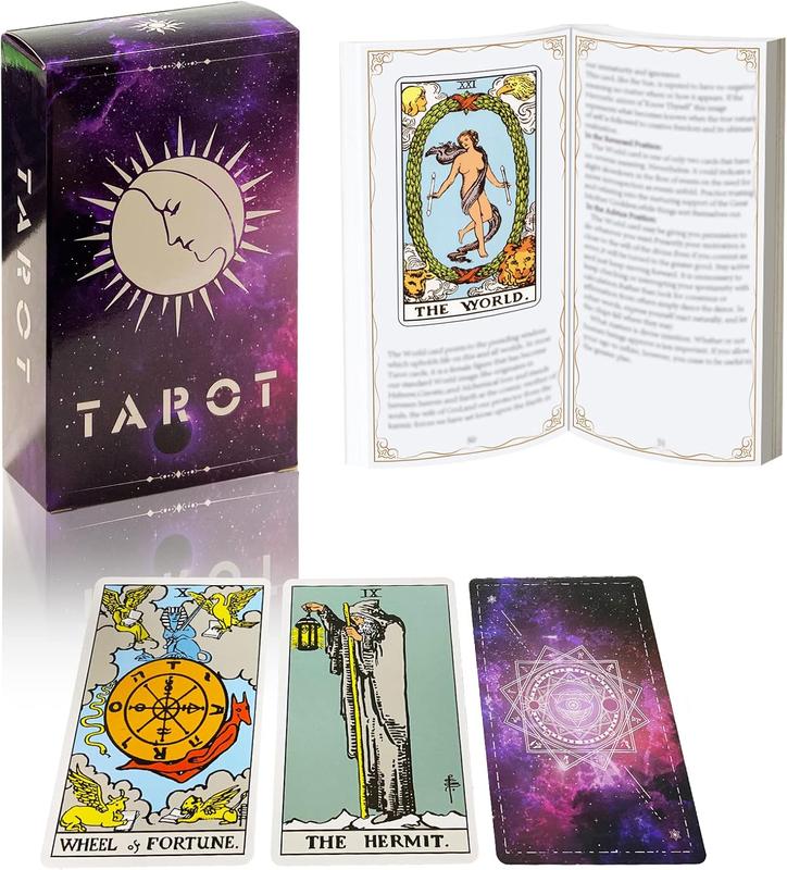 Tarot Cards Deck with Guidebook,78 Classic Tarot Cards Deck Standard Size 4.75