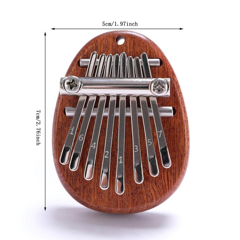 8 Key Mini Kalimba for Christmas Gift, Wooden Finger Thumb Piano with Pendant, Musical Instrument for Friend & Adults, Birthday Gift