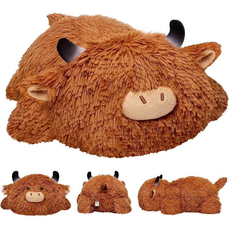 Weighted Highland Cow Plush, Weighted Stuffed Animals 4.0 Lbs, Weighted Cow Plush for Kids, Highland Cow Stuffed Animals, Weighted Plush Toy Birthday Gifts for Women, Girls and Males (23 inch)