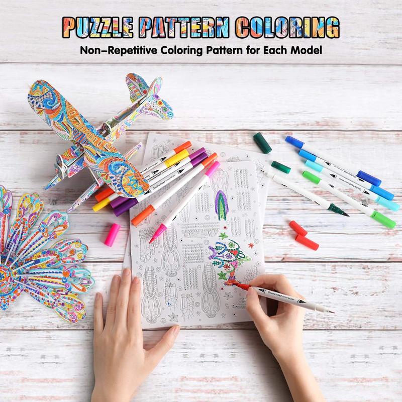 3D coloring puzzle set, suitable for arts and crafts of girls and boys aged 6, 7, 8, 9, 10, 11, and 12, children's fun education painting craft set and supplies, children's birthday toys and gifts