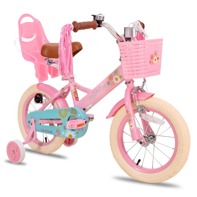 JOYSTAR christmas 2024 ornament Kids Bike 3-9 Years 12-16 Inch girls bicycle Training Wheels Princess Doll Seat Bike Toddler Kids' Bicycle