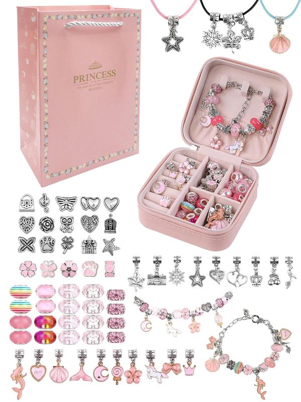 Princess Themed Heart & Star & Shell Design Jewelry Making Kit, Including Beads & Charms & Accessories, Designer DIY Jewelry Making Kit for Bracelet Necklace Earrings