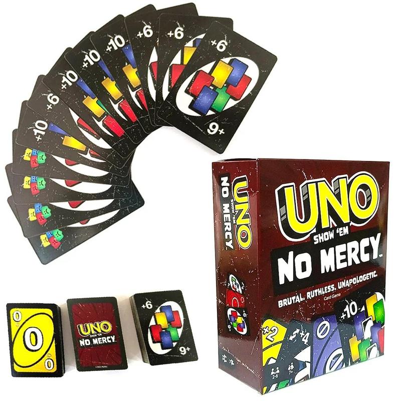 UNO Show 'em No Mercy Card Game for Kids, Adults & Family Parties and Travel with Extra Cards, Special Rulesand Tougher Penalties