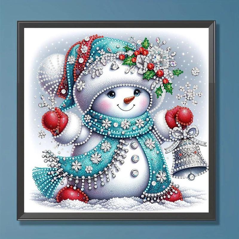 Snowman Pattern DIY Diamond Arts Colorful Painting Kit without Frame, DIY 5D Diamond Arts Colorful Painting for Bedroom Home Wall Decor