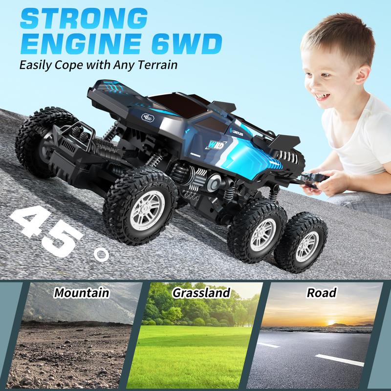 Remote Control Rc Truck, Remote Control Car, 1:16 Scale All Terrain Off-Road Monster Truck, Rc Cars with LED light & Spray Function, Best Brithday Gifts, Back to school gifts