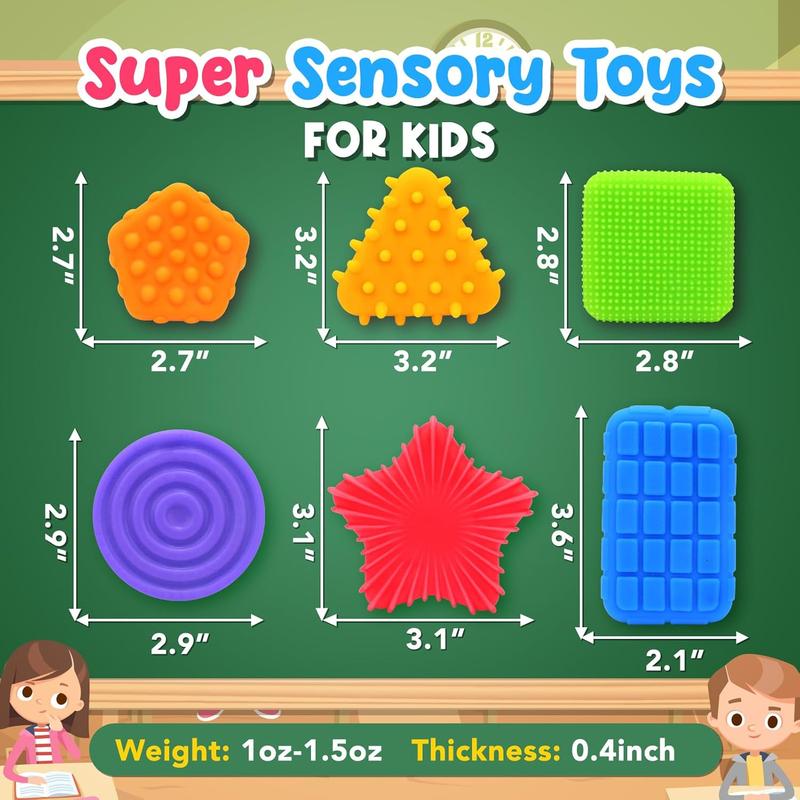 ZaxiDeel Squishy Sensory Toys for Kids Toddlers: Super Soft & Textured Sensory Fidget Toy for Autistic Children Special Needs | Stress Calming Toys for Kids | Baby Stocking Stuffers for Autism, ADHD