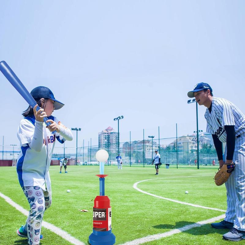 Kids Baseball Tee, T Ball Set for Kids and Toddlers, Includes 3 Balls, Teeball Batting Tee, Outdoor Sport Toy Tball Games for Boys & Girls