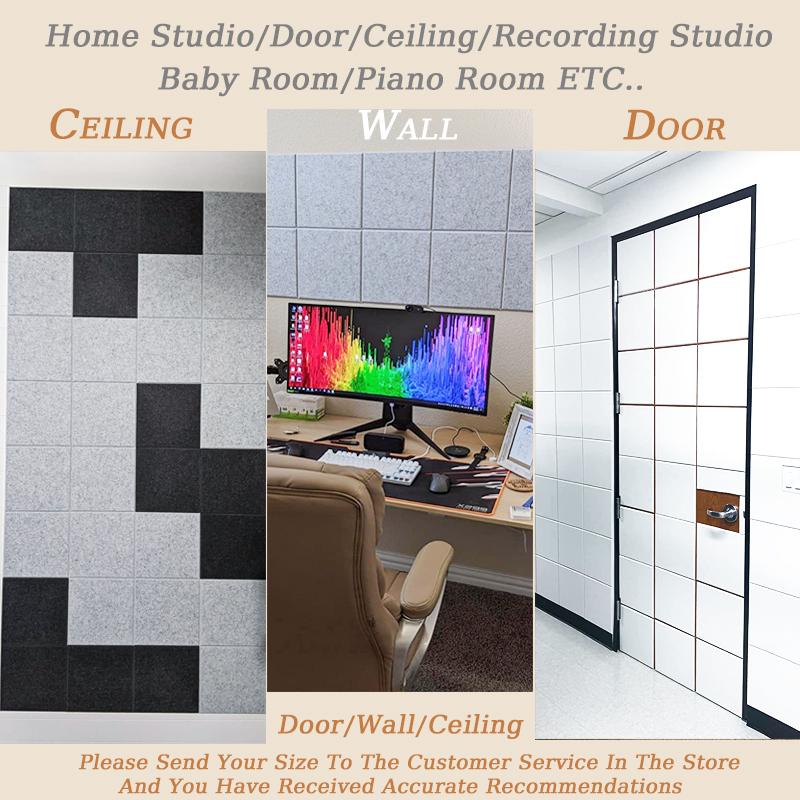 12~48 Pack Acoustic Panels Sound Noise Proof Absorbing Wall Tiles Panels 12