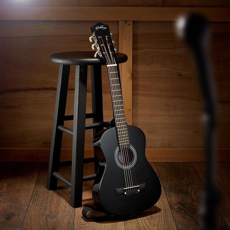 30-inch Beginner Acoustic Guitar Package (Black), Basic Starter Kit w Gig Bag, Strings, Strap, Tuner, Picks