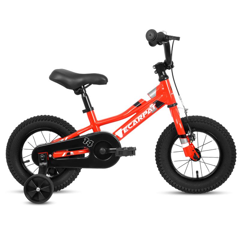 A14117 Kids' Bike 14 Inch Wheels, 1-Speed Boys Girls Child Bicycles For2-4Years, With Removable Training Wheels Baby Toys, Front V Brake, Rear Holding Brake