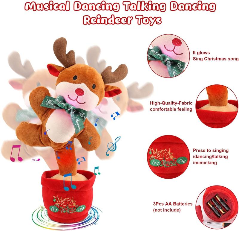 Christmas Dancing Toy, Talking Singing Plush Toy Imitating Interactive Toys Christmas Gifts