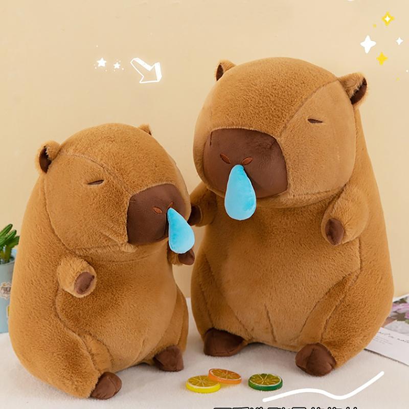 13.7in 35cm Capybara Cartoon Runny Nose Simulation Capybara Plush Toy Capybara Plush Doll, Stuffed Toy Throw Pillow For Sofa, Home Decoration, Holiday Gifts, New Year Gift