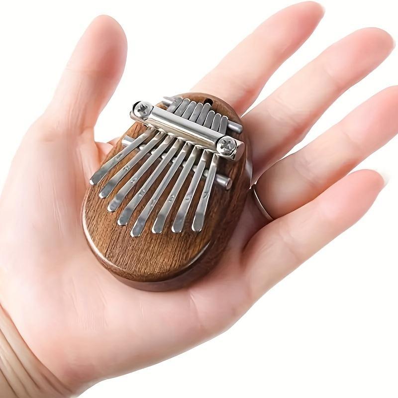 8 Key Mini Kalimba for Christmas Gift, Wooden Finger Thumb Piano with Pendant, Musical Instrument for Friend & Adults, Birthday Gift