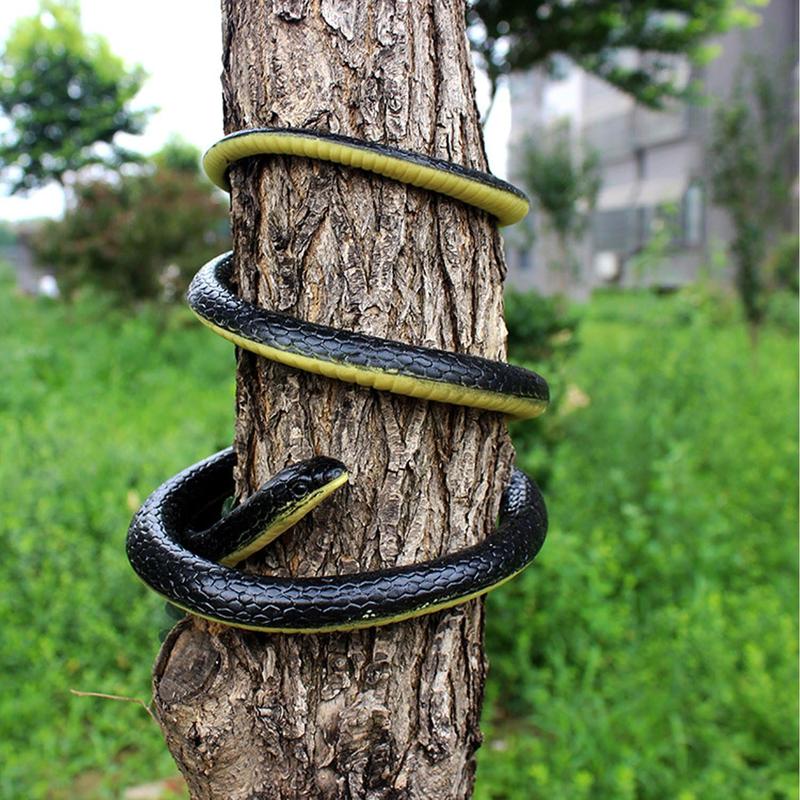 Realistic Fake Rubber Snake Black Snake Toys That Look Real Prank Stuff Cobra Snake 49 Inch Long (2pack)