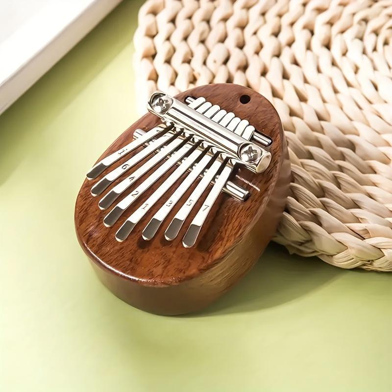 8 Key Mini Kalimba for Christmas Gift, Wooden Finger Thumb Piano with Pendant, Musical Instrument for Friend & Adults, Birthday Gift