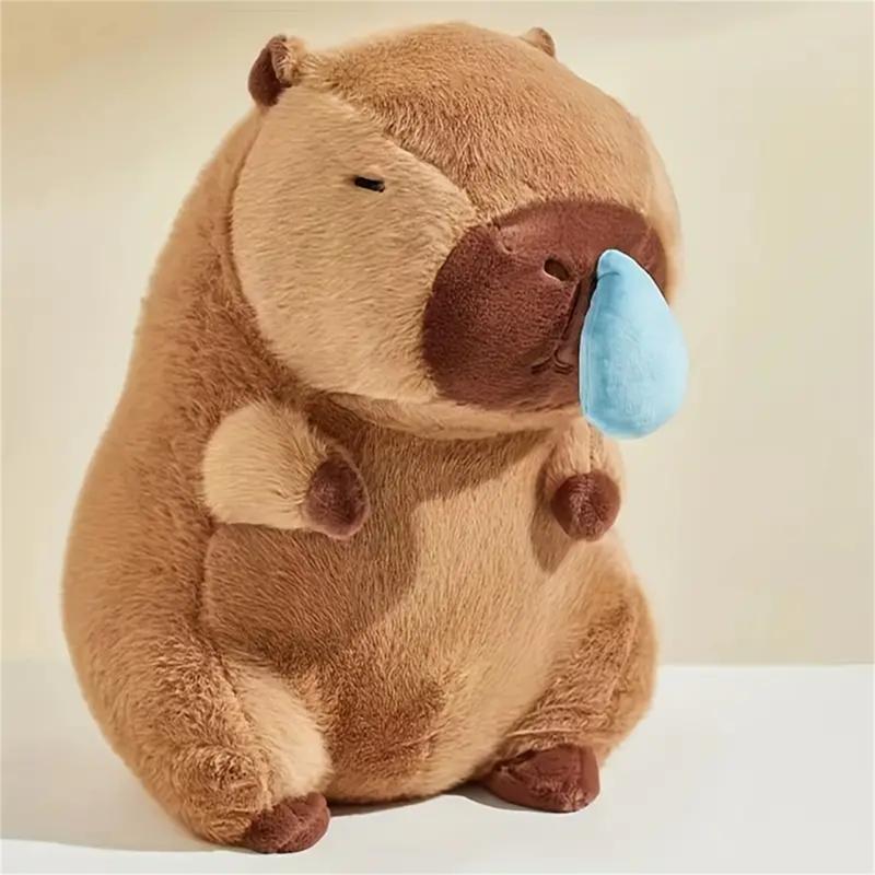 13.7in 35cm Capybara Cartoon Runny Nose Simulation Capybara Plush Toy Capybara Plush Doll, Stuffed Toy Throw Pillow For Sofa, Home Decoration, Holiday Gifts, New Year Gift