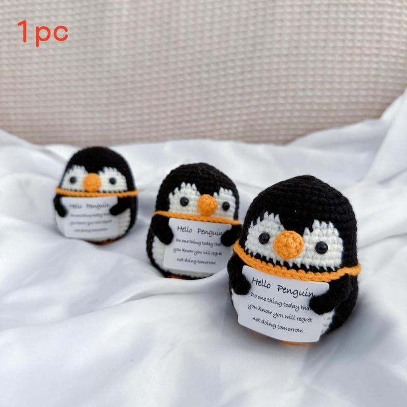 Cute Positive Penguin Design Knitting Toy, DIY Knitting Toy, DIY Handmade Knitting Toy for Birthday Gift