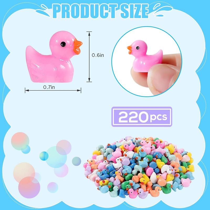 Mini Ducks 220 Pack Tiny Duck Figurines for Dollhouse Decor, Aquarium, and Party Toys - Perfect for Toy and Hobbies Enthusiasts