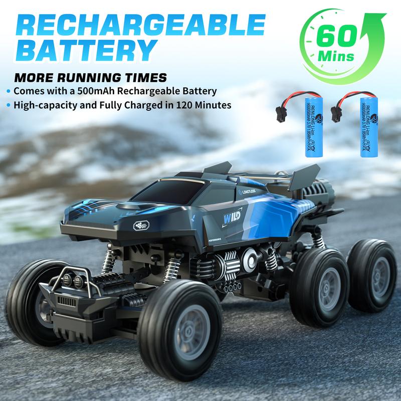 Remote Control Rc Truck, Remote Control Car, 1:16 Scale All Terrain Off-Road Monster Truck, Rc Cars with LED light & Spray Function, Best Brithday Gifts, Back to school gifts