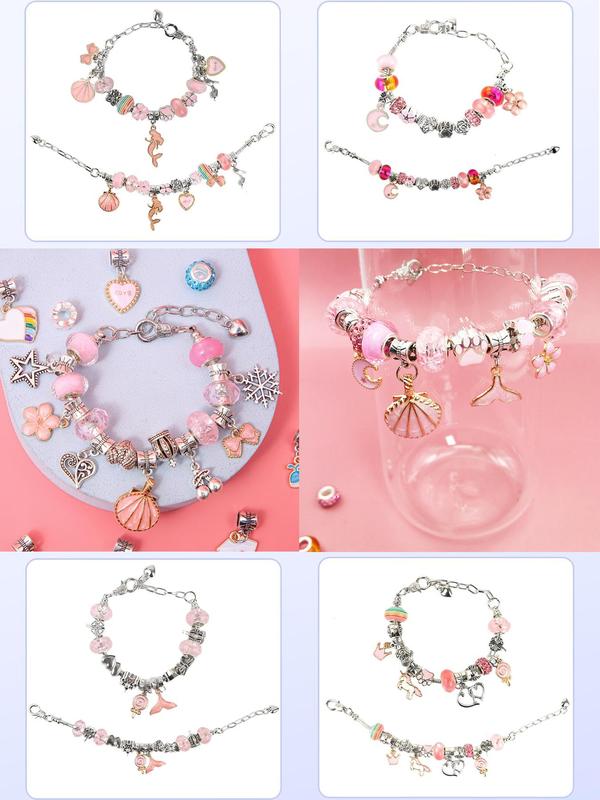 Princess Themed Heart & Star & Shell Design Jewelry Making Kit, Including Beads & Charms & Accessories, Designer DIY Jewelry Making Kit for Bracelet Necklace Earrings