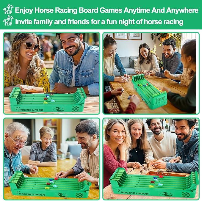 Derby Horse Race,Horse Racing Game,Electronic Horse Race Board Game with 6-Horse, Mini Portable Board Racing Game Table Top for Family Friends Adults Party Entertainment Games (Battery Operated)