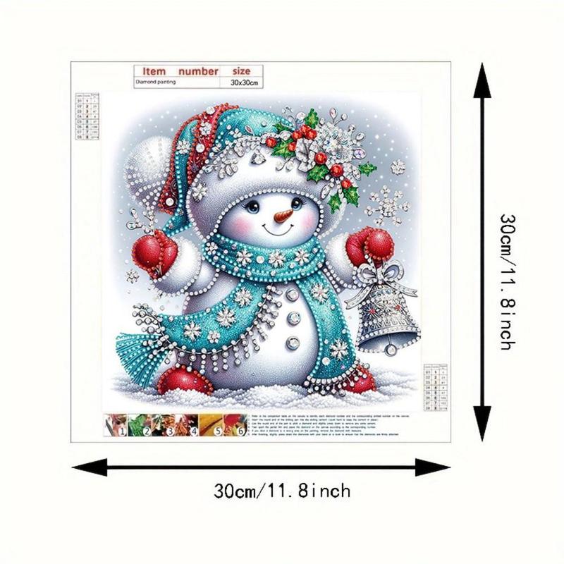 Snowman Pattern DIY Diamond Arts Colorful Painting Kit without Frame, DIY 5D Diamond Arts Colorful Painting for Bedroom Home Wall Decor