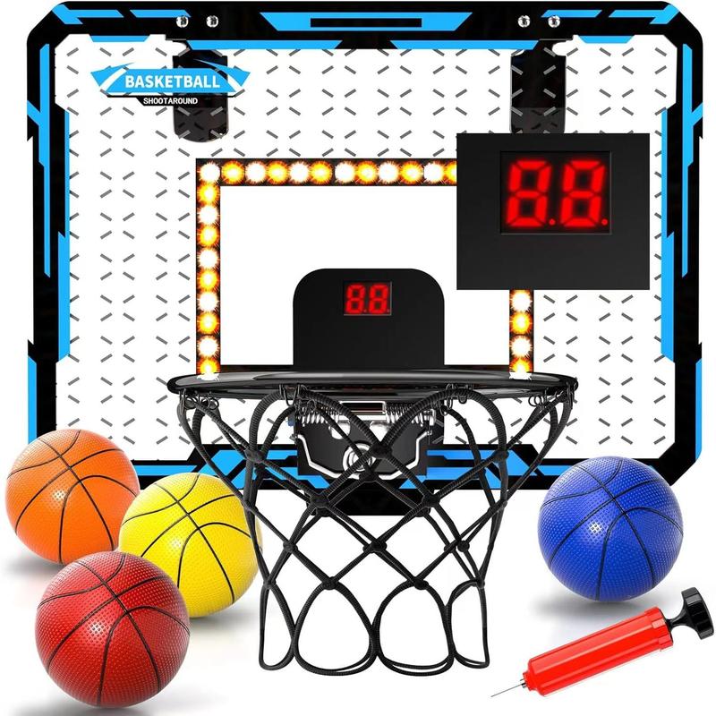 Indoor Basketball Mini Basketball Hoop with 4 Balls for Bedroom Office Outdoor as Christmas Gift